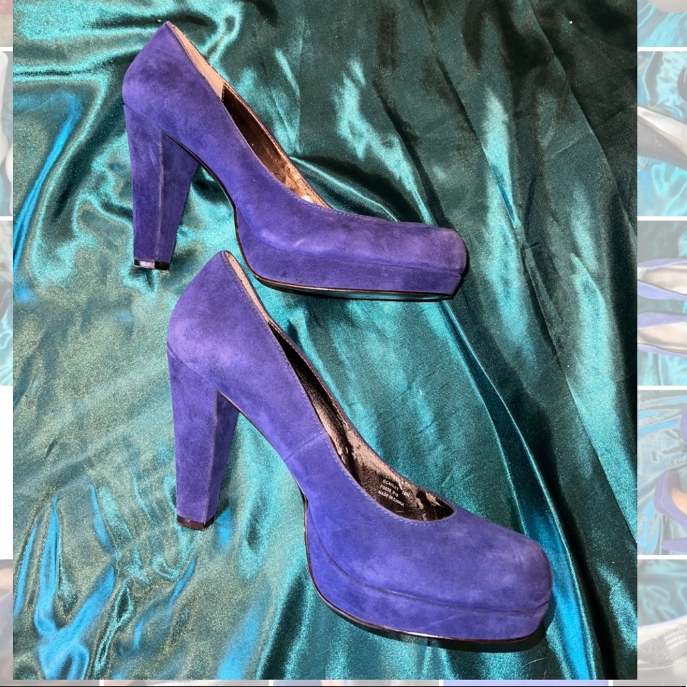 Blue Suede Calvin Klein Pumps